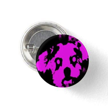 Custom Pink Black Dog Small Round Button