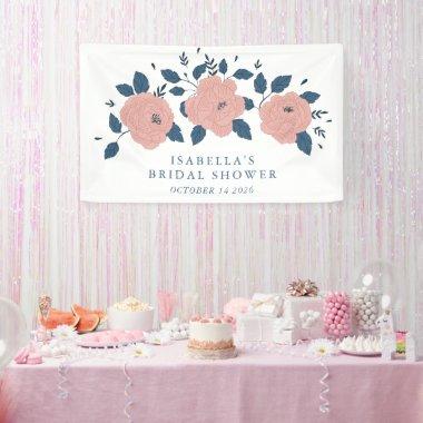 Custom Pink Blue Floral Welcome to  Banner