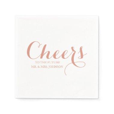 Custom Pink Blush Future Mr & Mrs Name Wedding Napkins