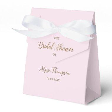 Custom Pink Chic  Gold Script Modern Favor Boxes