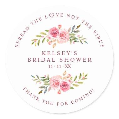 Custom Pink Garland Wreath  Sanitizer Classic Round Sticker