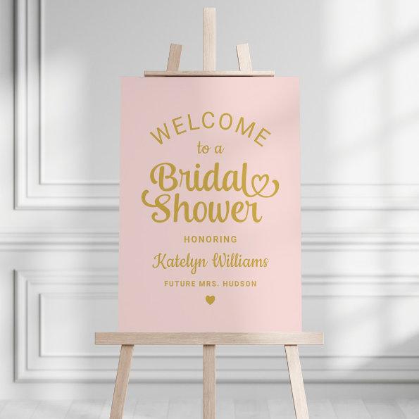 Custom Pink Gold Wedding  Welcome Foam Board
