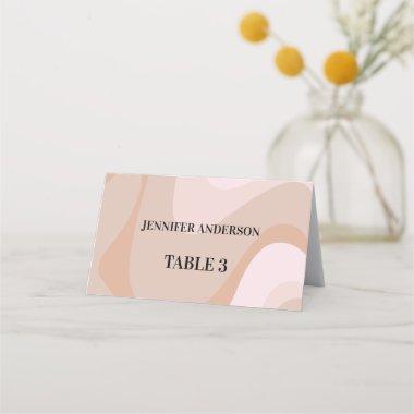 Custom Pink Pastel Retro Waves Wedding Place Invitations