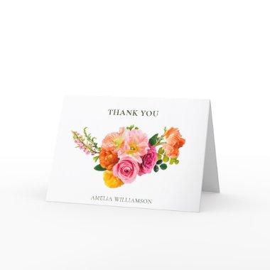 Custom Pink Poppies Floral Bloom  Thank You