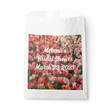 Custom Pink Tulip Bridal Shower Favor Bag