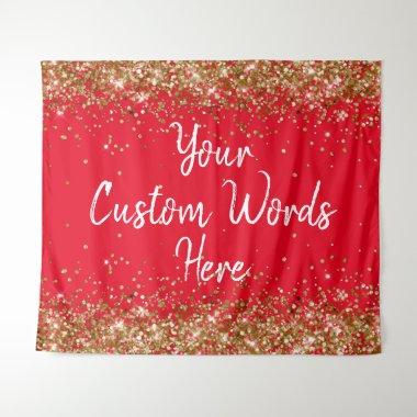Custom Red Gold Backdrop Personalized Photo Booth