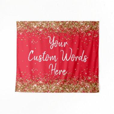 Custom Red Gold Backdrop Personalized Photo Booth