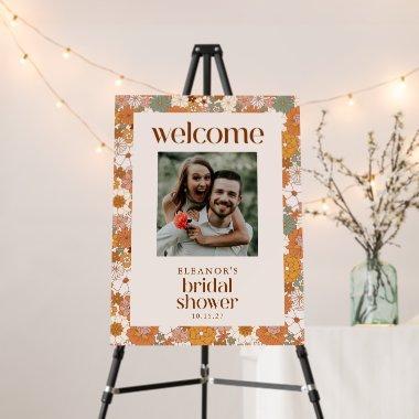 Custom Retro Floral Bridal Shower Photo Welcome Foam Board