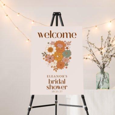 Custom Retro Floral Bridal Shower Welcome Sign