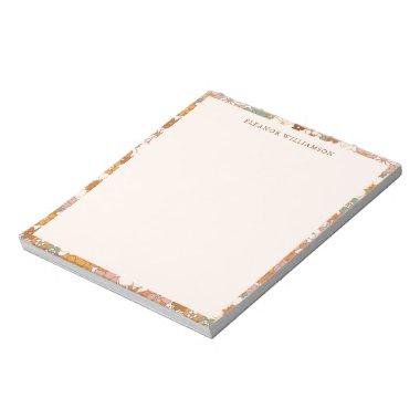 Custom Retro Terracotta Boho Floral  Notepad