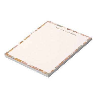 Custom Retro Terracotta Boho Floral Bridal Shower Notepad