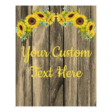 Custom Rustic Sunflower Anniversary Party Sign