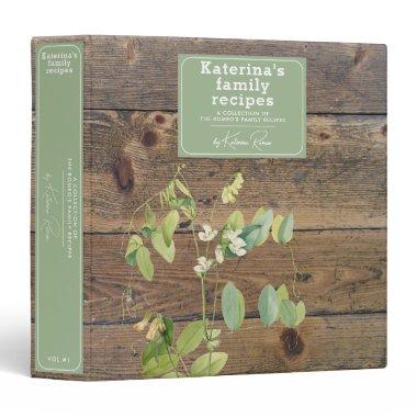 Custom Rustic Wood Kitchen Pees Family Recipe 3 Ring Binder