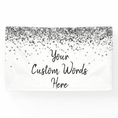 Custom Silver Personalized Photo Booth Birthday Banner