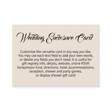 Custom, Simple DIY Versatile Cream Wedding Enclosure