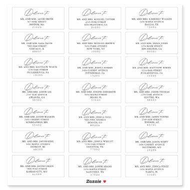 Custom Simple Modern Wedding Guest Address Labels