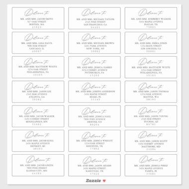 Custom Simple Modern Wedding Guest Address Labels