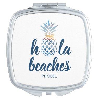Custom Summer Pineapple Seaside Vacation Compact Mirror