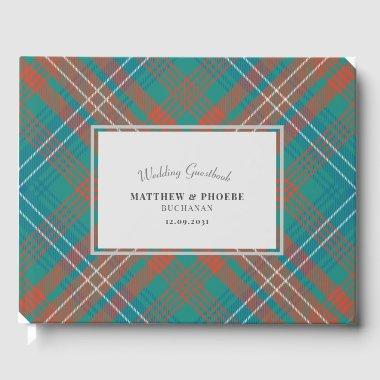 Custom Tartan Rustic Wilson Plaid Wedding Guest Book