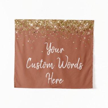 Custom Terracotta Gold Birthday Party Photo Booth Tapestry