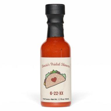 Custom Text Bridal Shower Personalized Love Taco Hot Sauces