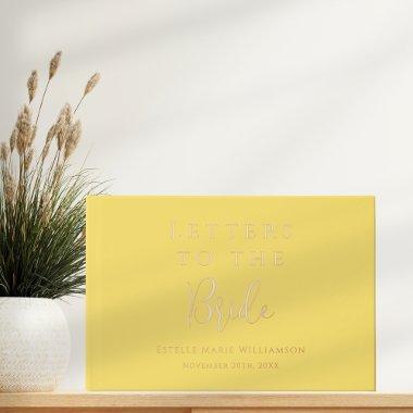 Custom Text Butter Yellow Letters to the Bride Foil Guest Book