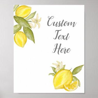 Custom Text Poster for Lemon Themed Decor