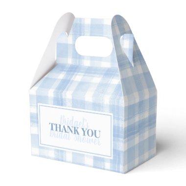 Custom Thank You Blue Gingham Watercolor Favor Bo Favor Boxes