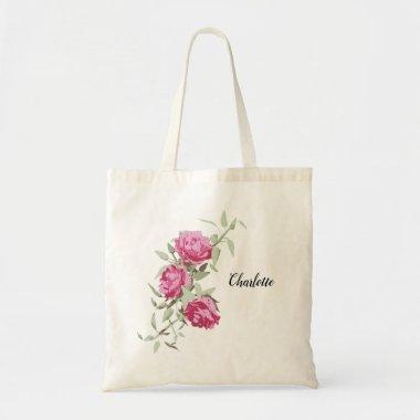 Custom Three Roses Floral Tote Bag