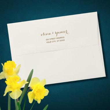 Custom Trendy cream gold Elegant Envelope