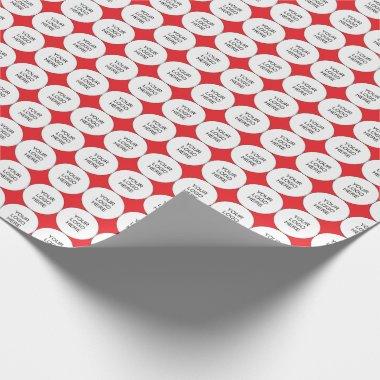 Custom Upload Your Own Logo Christmas Red Gift Wrapping Paper