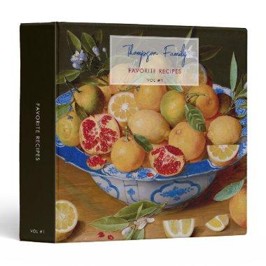 Custom Vintage Family Recipe Cookbook Oranges 3 Ring Binder