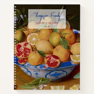Custom Vintage Family Recipe Cookbook Oranges Notebook