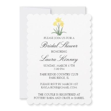 Custom Watercolor Daffodil Invitations