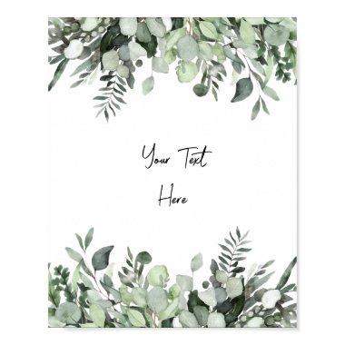Custom Watercolor Eucalyptus Greenery Sign Poster