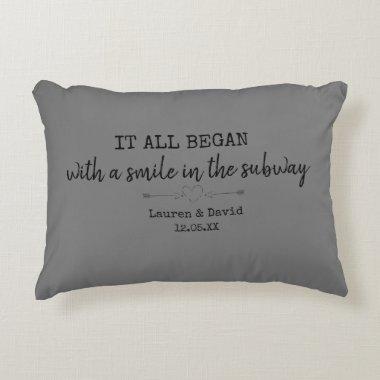 Custom Where It All Began Chic Valentine's Day Acc Accent Pillow