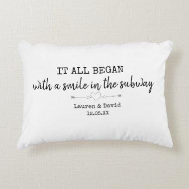 Custom Where It All Began Chic Valentine's Day Accent Pillow