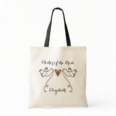 Custom White Doves Wedding Bridal Shower Hen Do Tote Bag