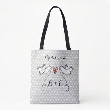 Custom White Doves Wedding  Hen Do Tote Bag