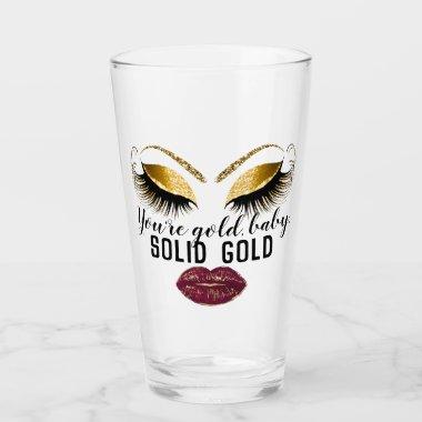 Custom You Are Gold Girly Power Makeup Kiss Eyelas Glass