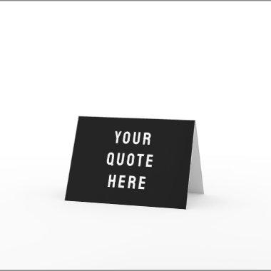 Custom Your Quote Here Personalized Modern Black Thank You