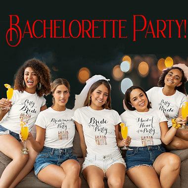 Customisable Bride of the Party Bachelorette Hen T-Shirt