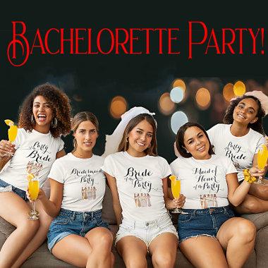 Customisable Party of the Bride Bachelorette Hen T-Shirt