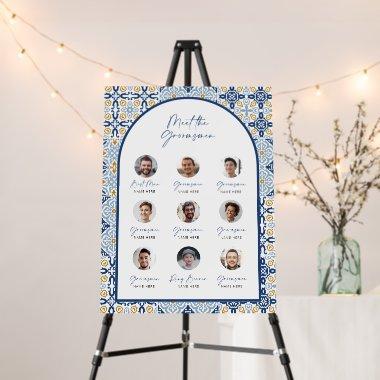 Customizable Amalfi Blue Tile Meet the Groomsmen Foam Board