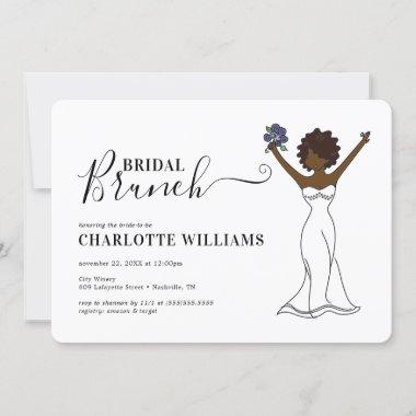 Customizable Avatar Bridal Brunch | Curly Hair Invitations