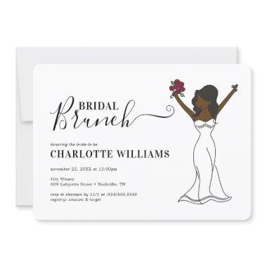 Customizable Avatar Bridal Brunch | Long Hair Invitations