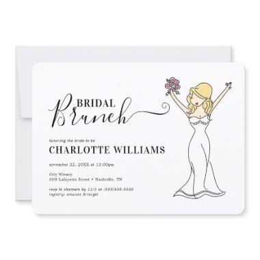 Customizable Avatar Bridal Brunch | Long Hair Invitations