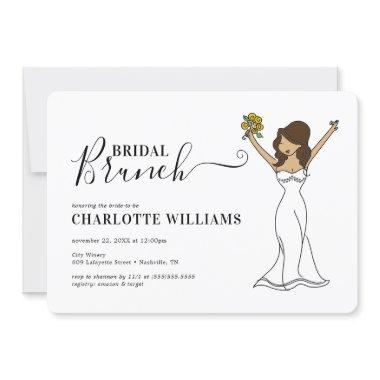 Customizable Avatar Bridal Brunch | Long Hair Invitations