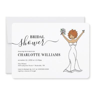 Customizable Avatar Bridal Shower | Curly Hair Invitations