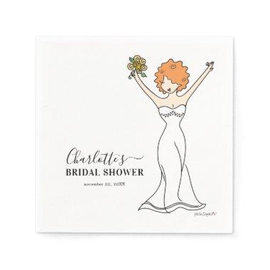 Customizable Avatar Bridal Shower | Curly Hair Napkins